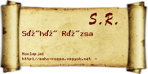 Sáhó Rózsa névjegykártya