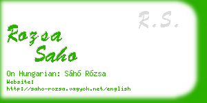 rozsa saho business card