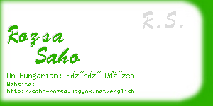 rozsa saho business card